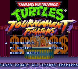 Teenage Mutant Ninja Turtles - Tournament Fighters Title Screen